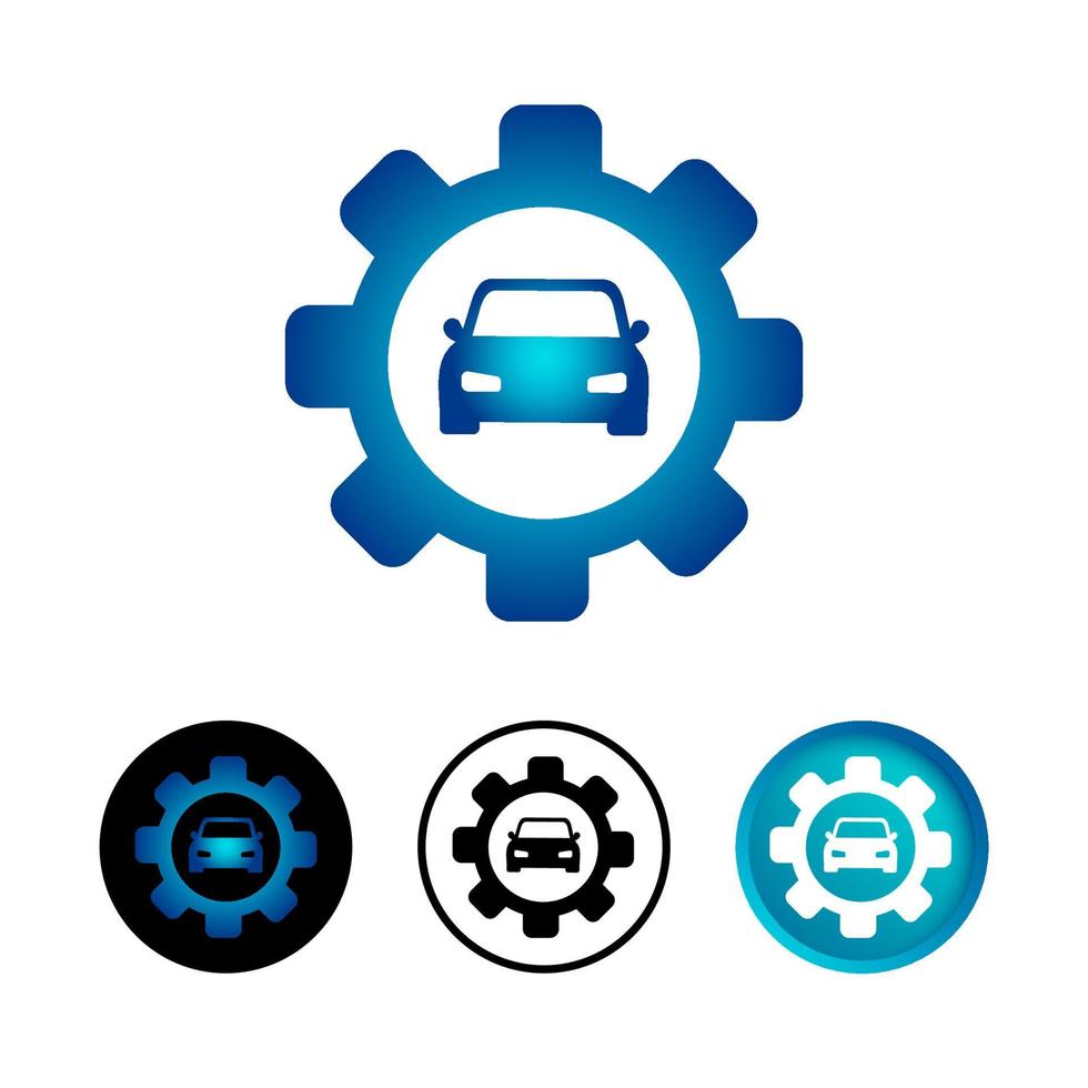 Abstract Car Settings Icon Set vector