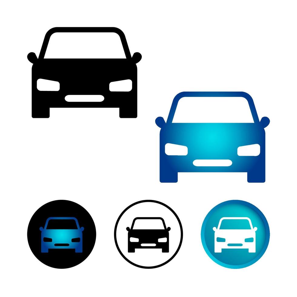 Abstract Front Car Icon Set vector