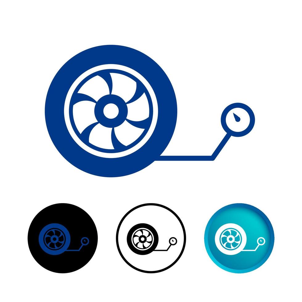 Abstract Inflate Wheel Icon Set vector