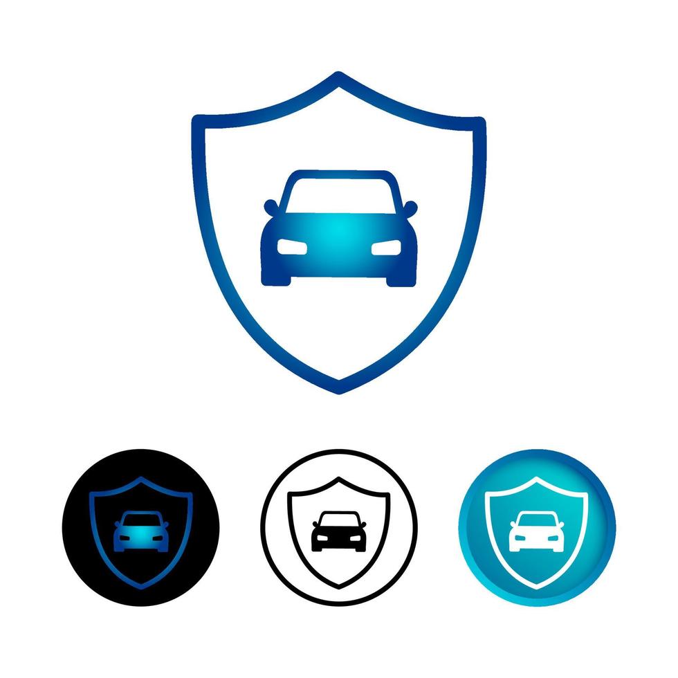 Abstract Safety Car Icon Set vector