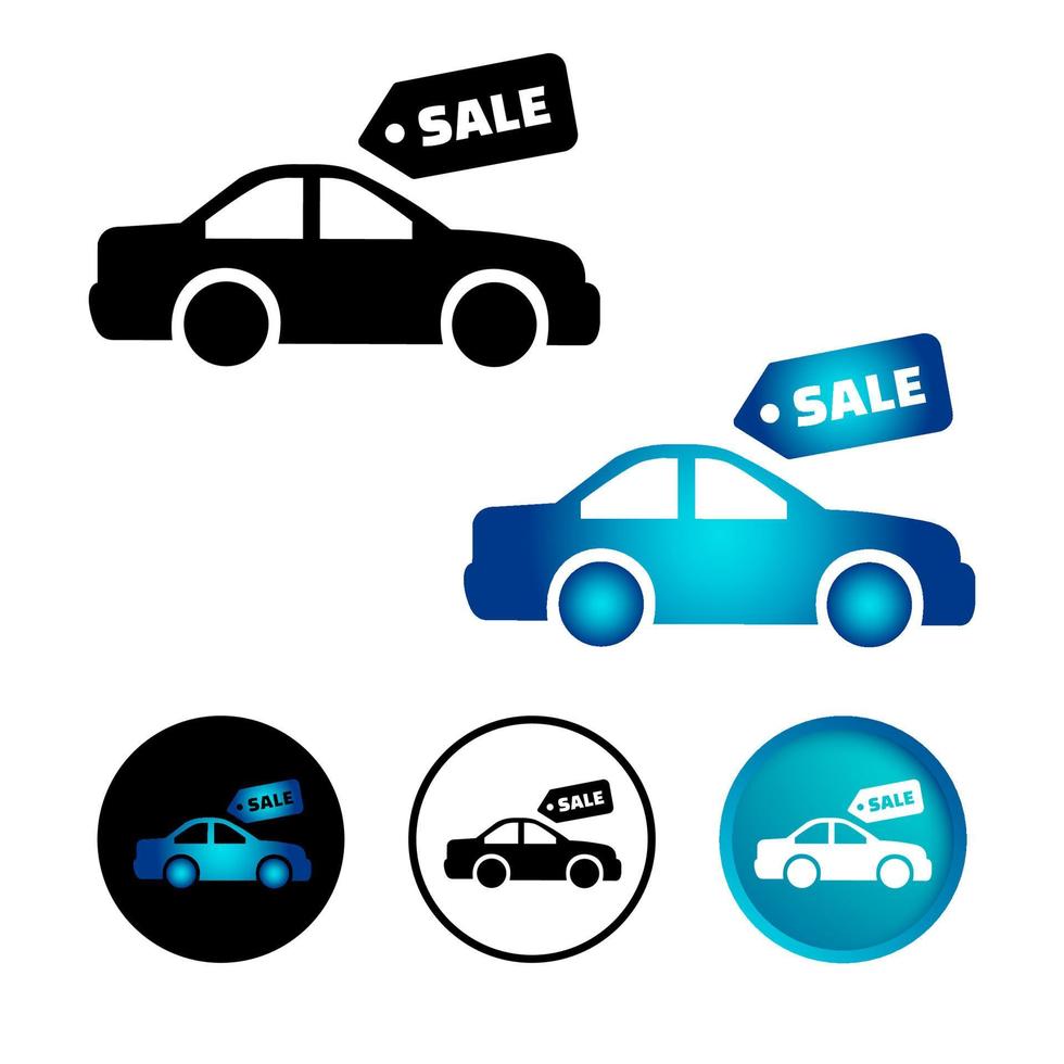 Abstract Sale Car Icon Set vector