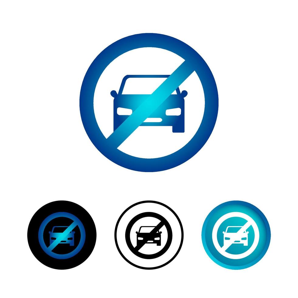 Abstract Stop Car Icon Set vector