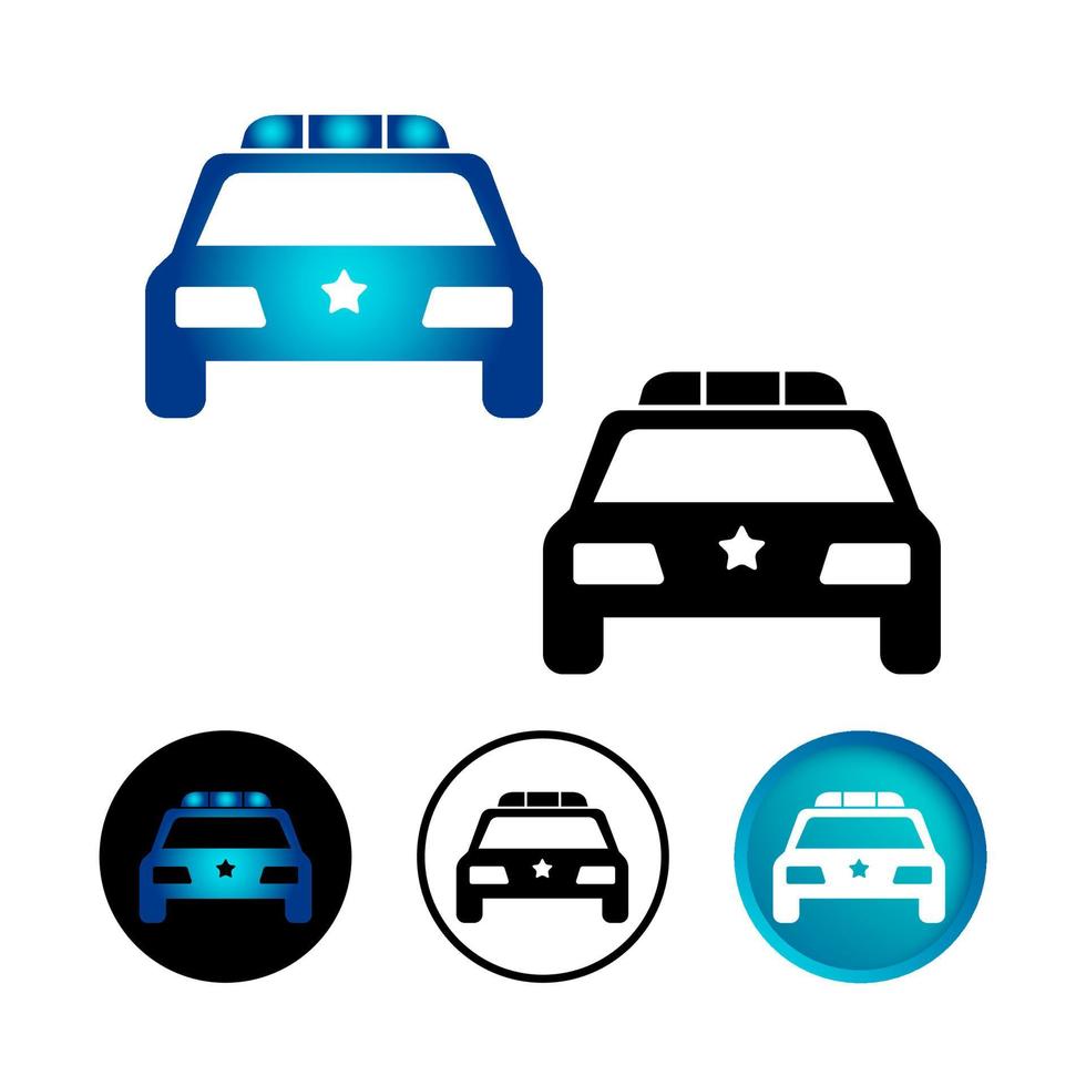 Abstract Police Car Icon Set vector