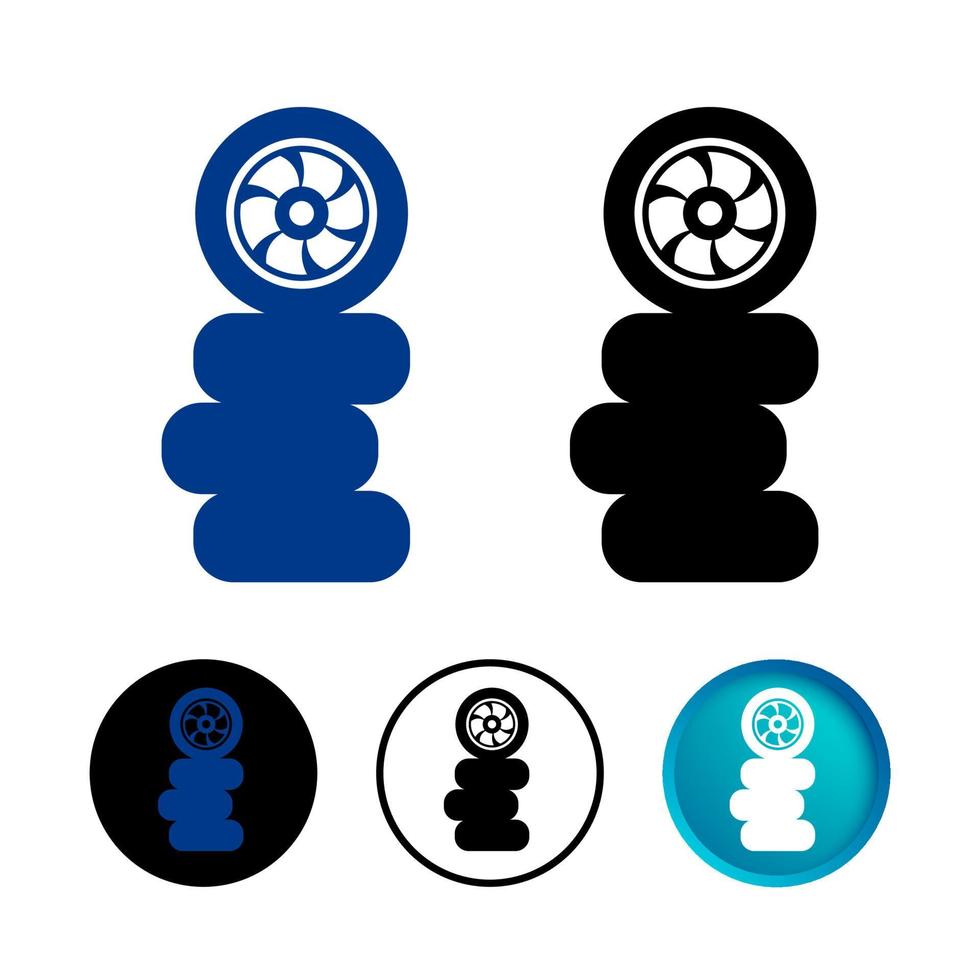Abstract Stack of Wheels Icon Set vector