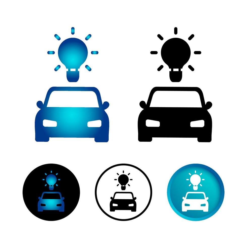 conjunto de iconos de coche inteligente abstracto vector