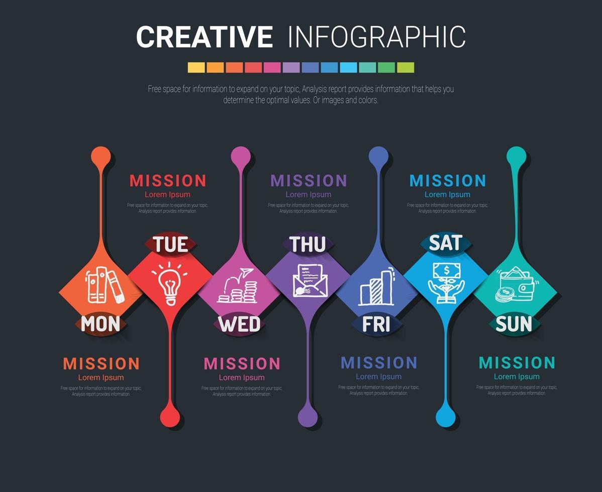 Presentation business can be used for Business concept with 7 options vector