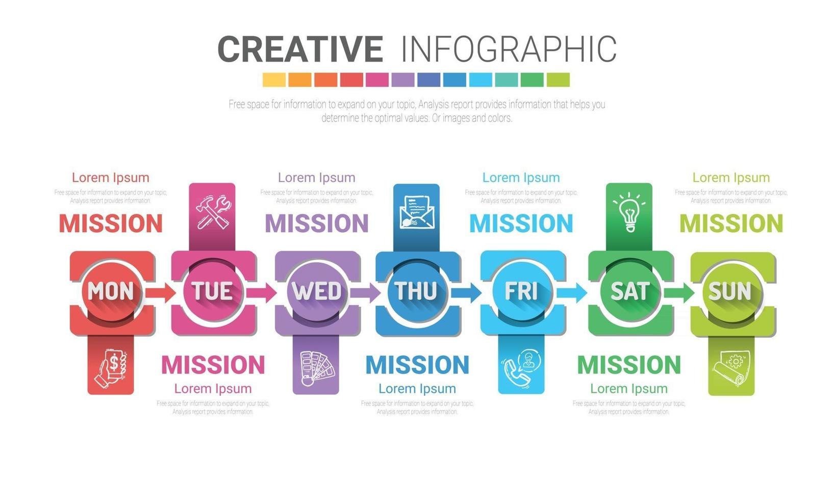 Presentation business can be used for Business concept with 7 options vector