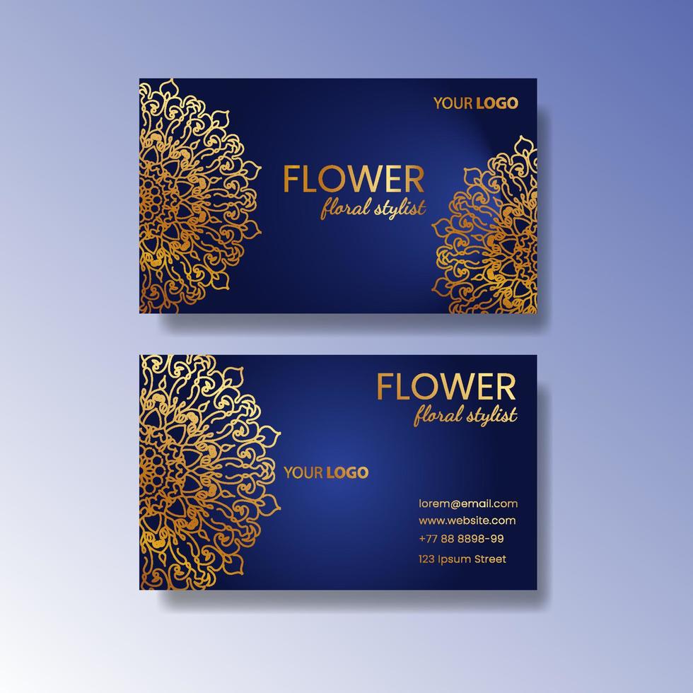 Business Card with mandala vector