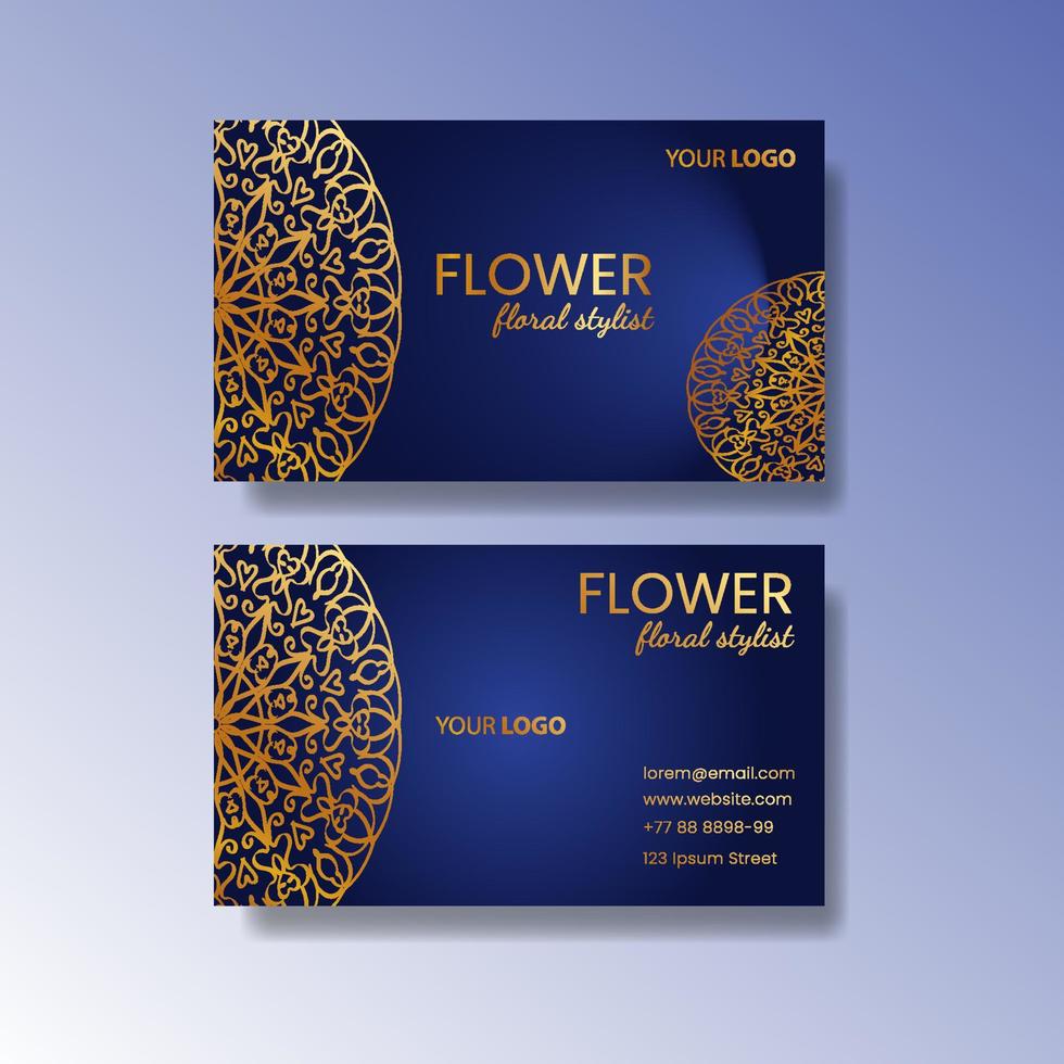 Business Card with mandala vector