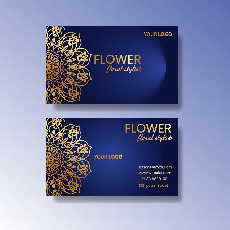 Business Card with mandala vector