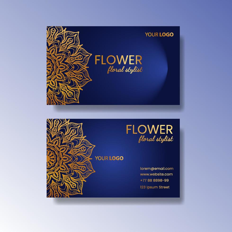 Business Card with mandala vector