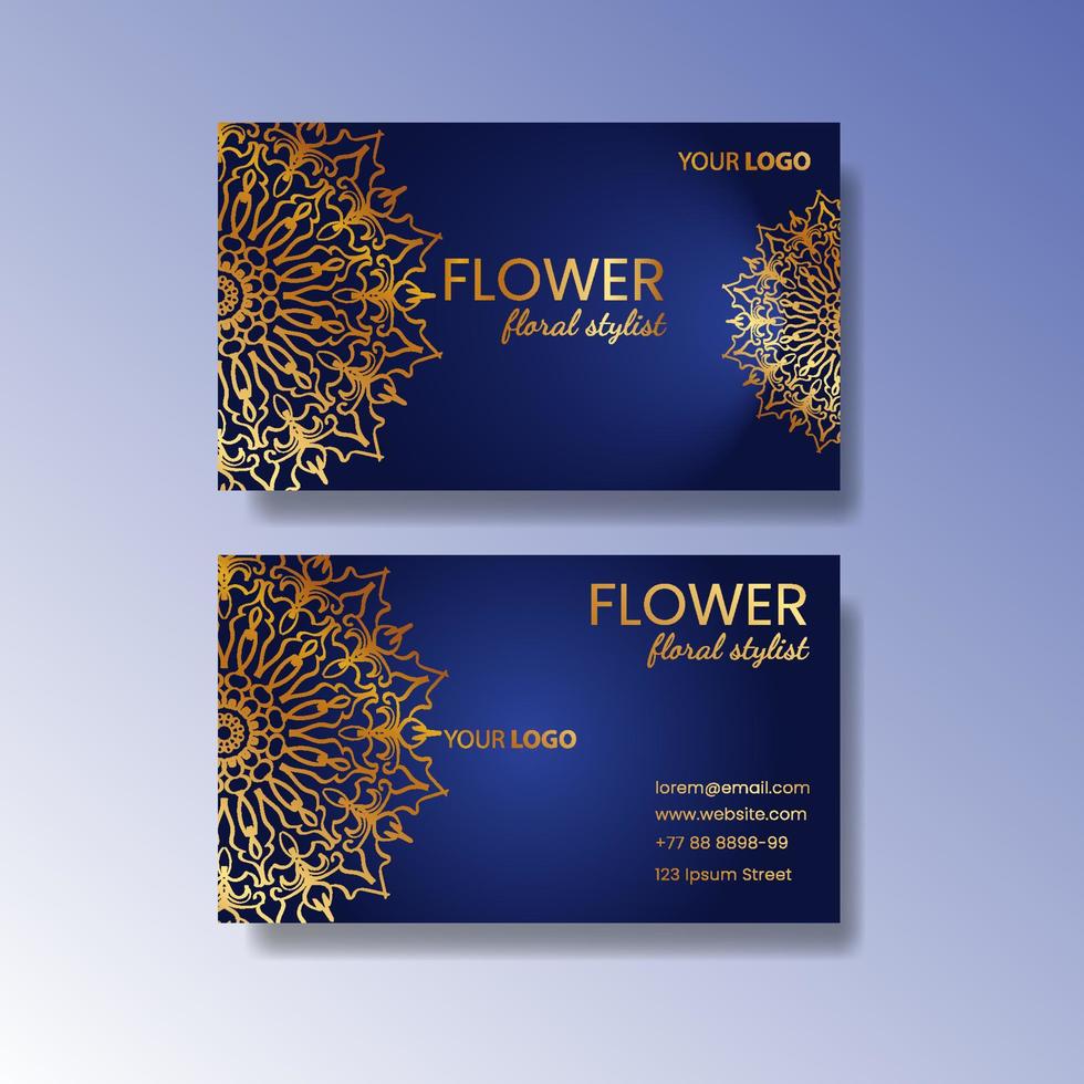 Business Card with mandala vector