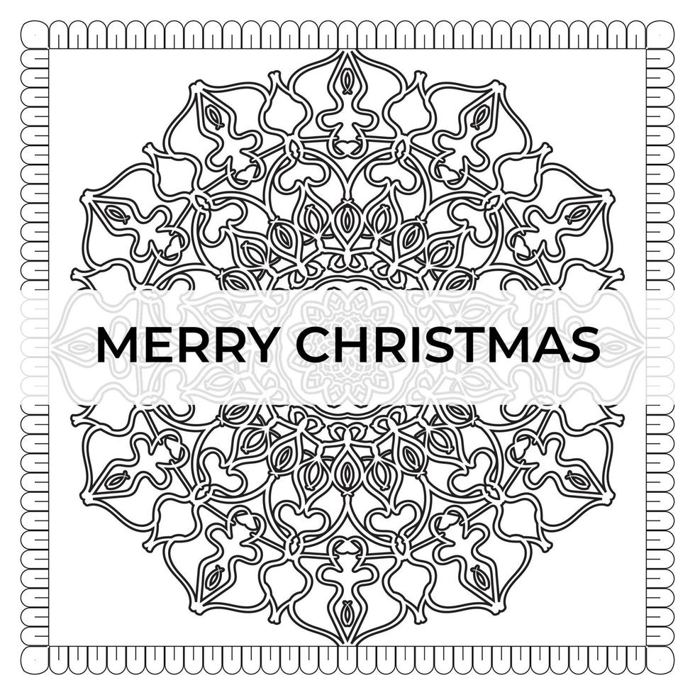 Merry Christmas with mandala vector