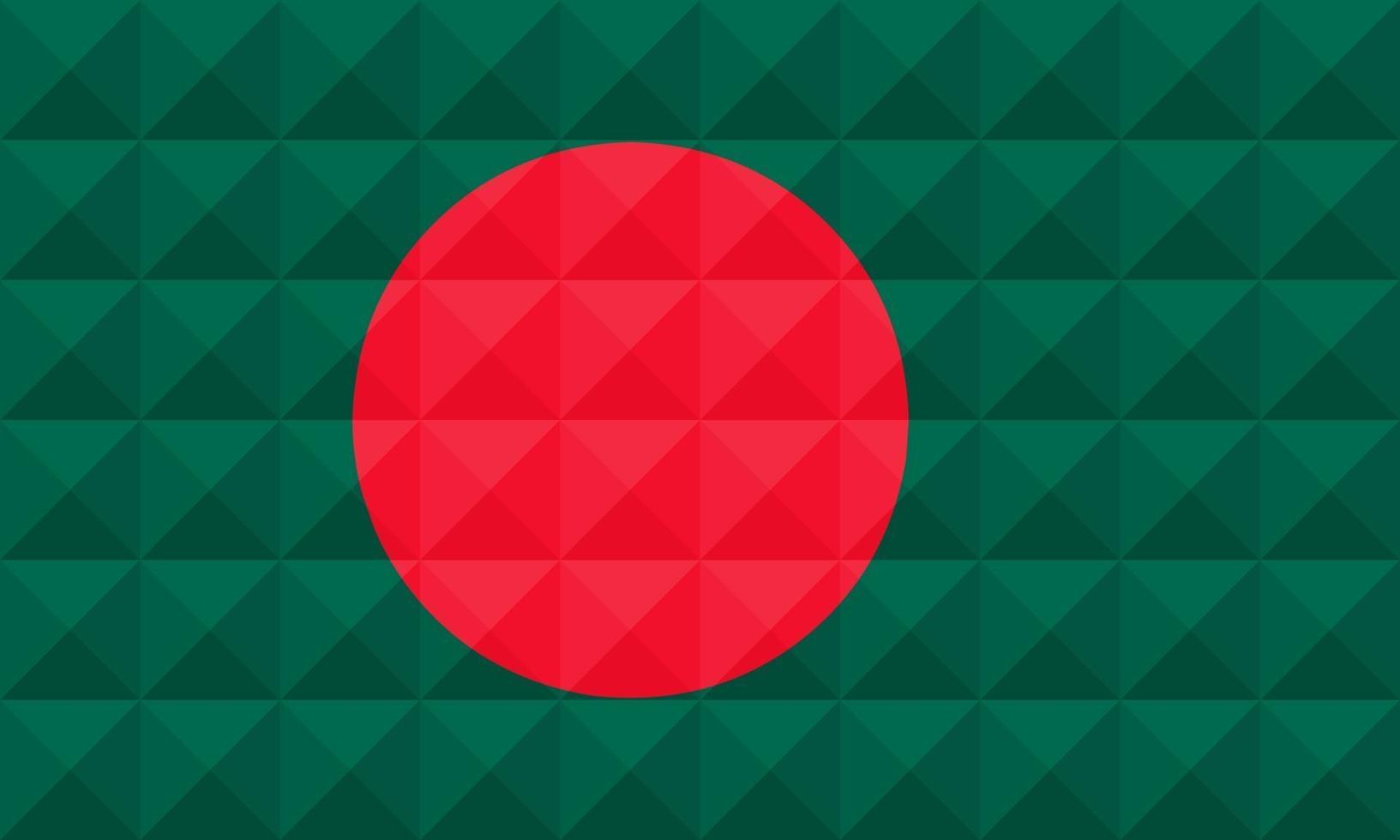 Artistic flag of Bangladesh with geometric wave concept art design vector