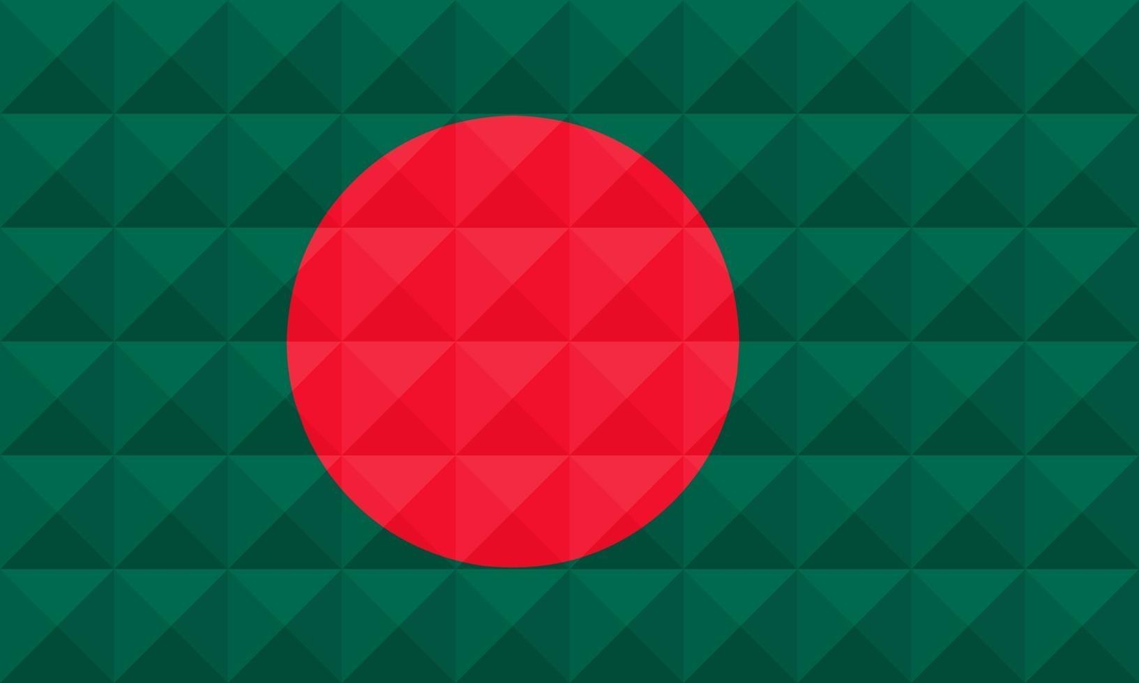 Artistic flag of Bangladesh with geometric wave concept art design vector