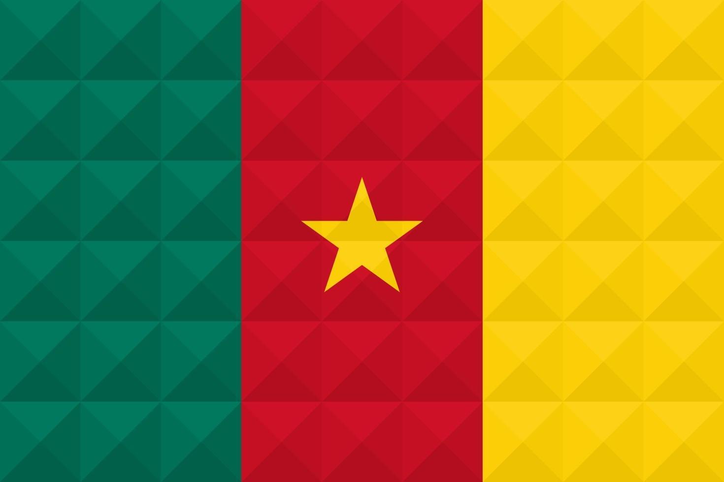 Artistic flag of Cameroon with geometric wave concept art design vector