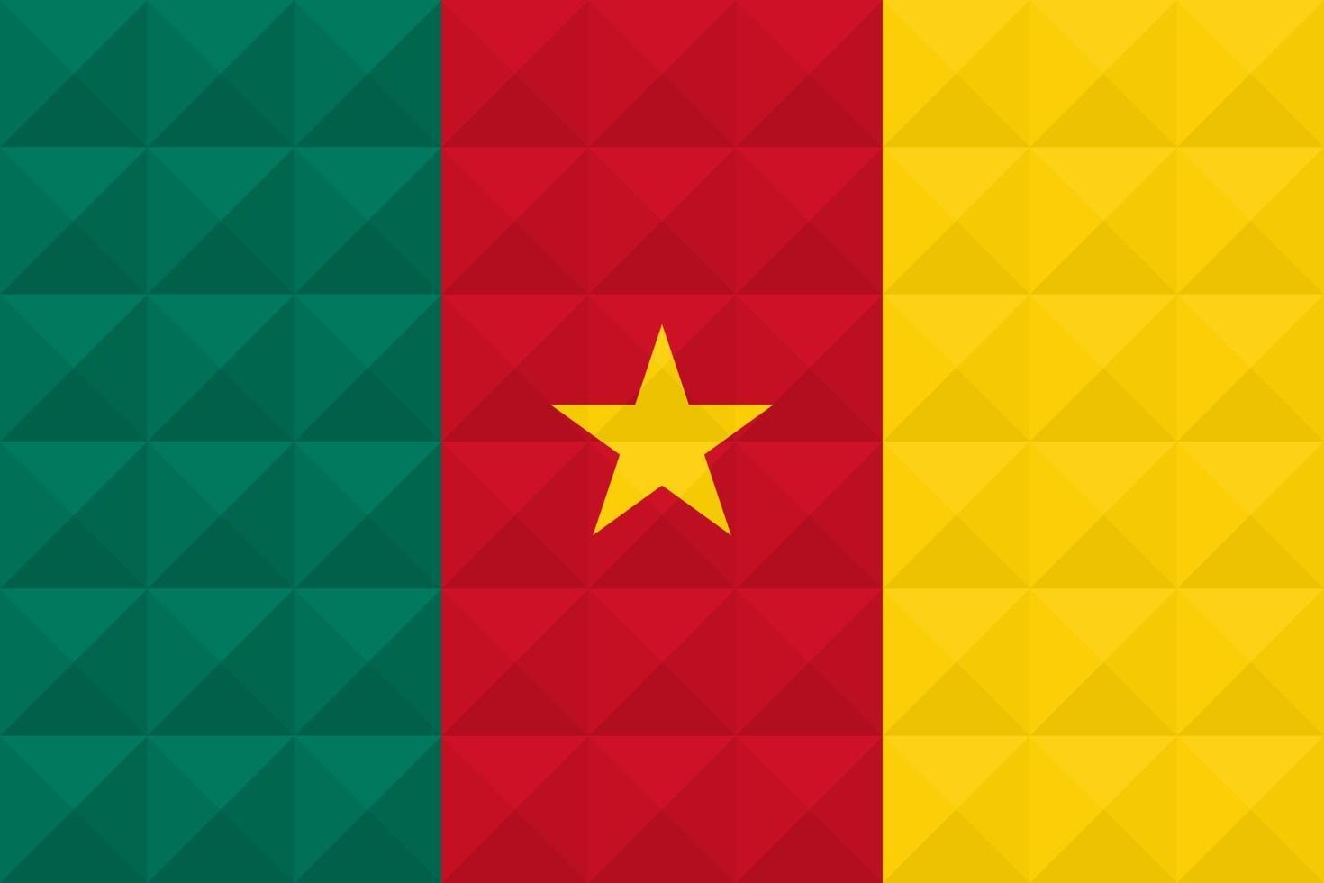 Artistic flag of Cameroon with geometric wave concept art design vector