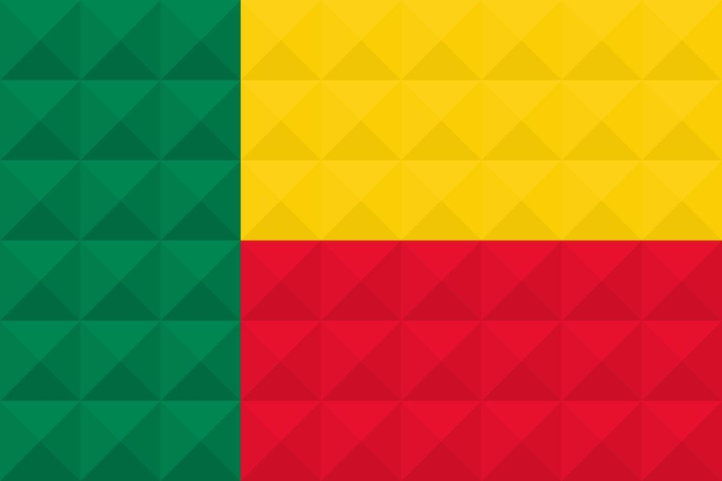 Artistic flag of Benin with geometric wave concept art design vector