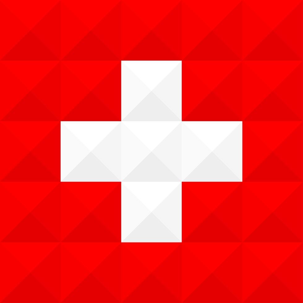Bandera artística de Suiza con diseño de arte de concepto de onda geométrica vector