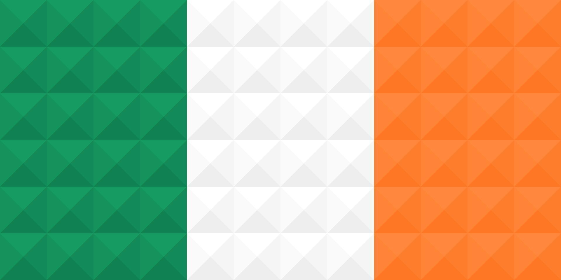 Artistic flag of Ireland with geometric wave concept art design vector