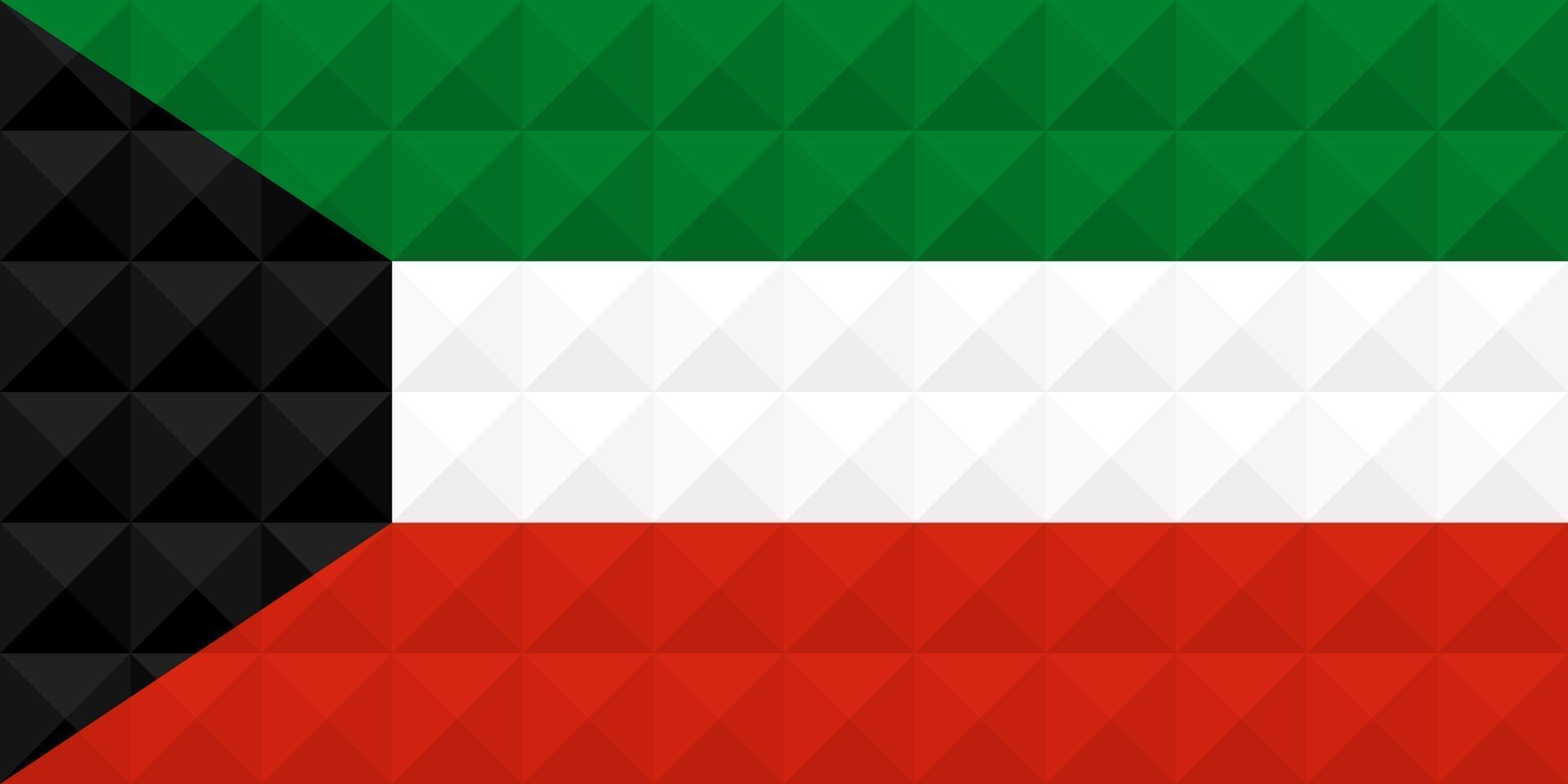 Artistic flag of Kuwait with geometric wave concept art design vector