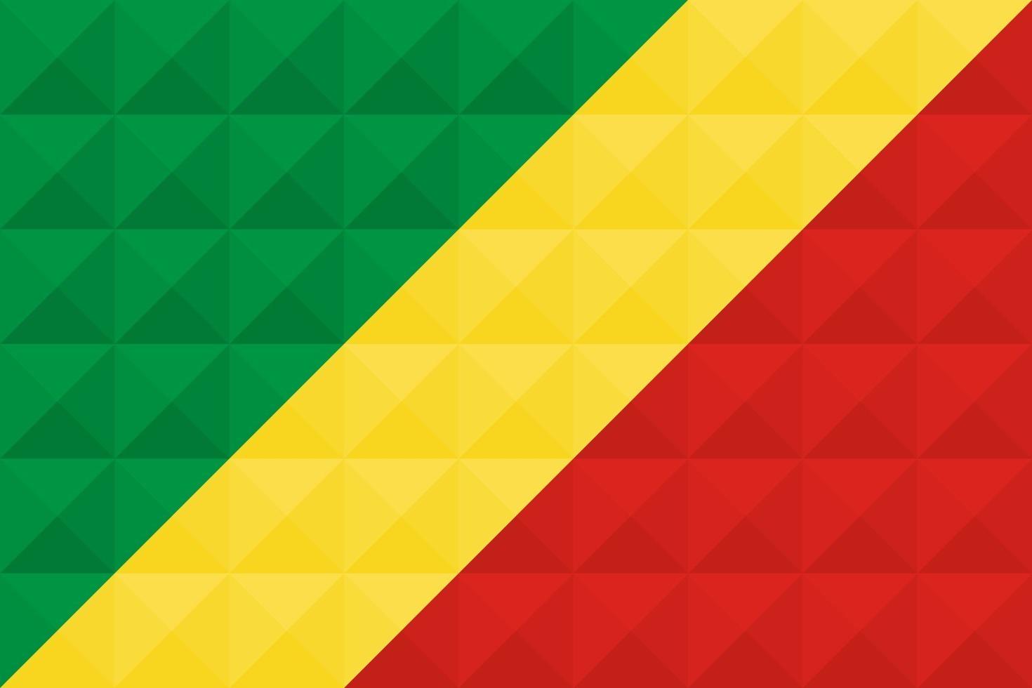 Artistic flag of Republic of the Congo with geometric wave concept art design vector