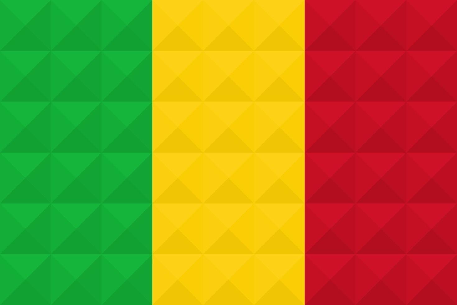Artistic flag of Mali with geometric wave concept art design vector