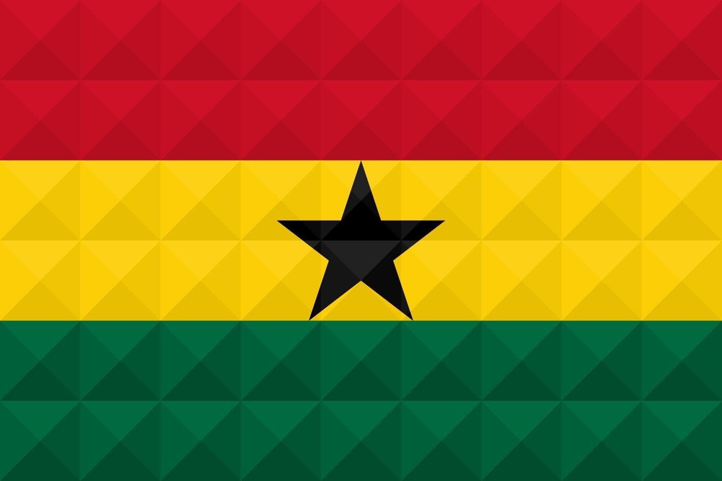 Artistic flag of Ghana with geometric wave concept art design vector