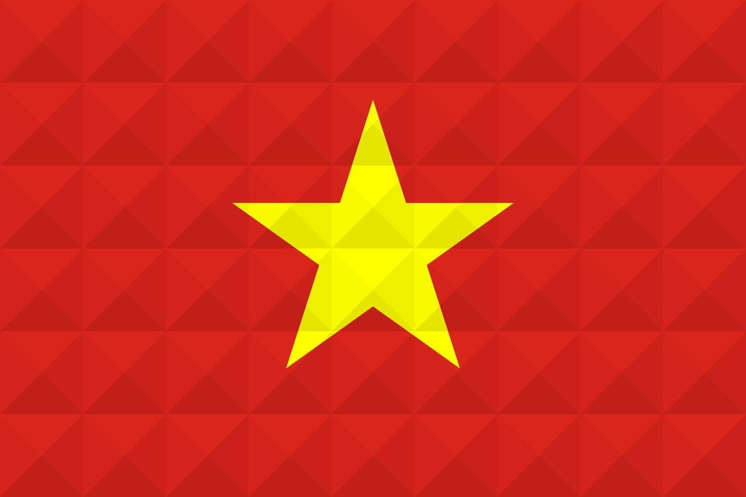 Artistic flag of Vietnam with geometric wave concept art design vector