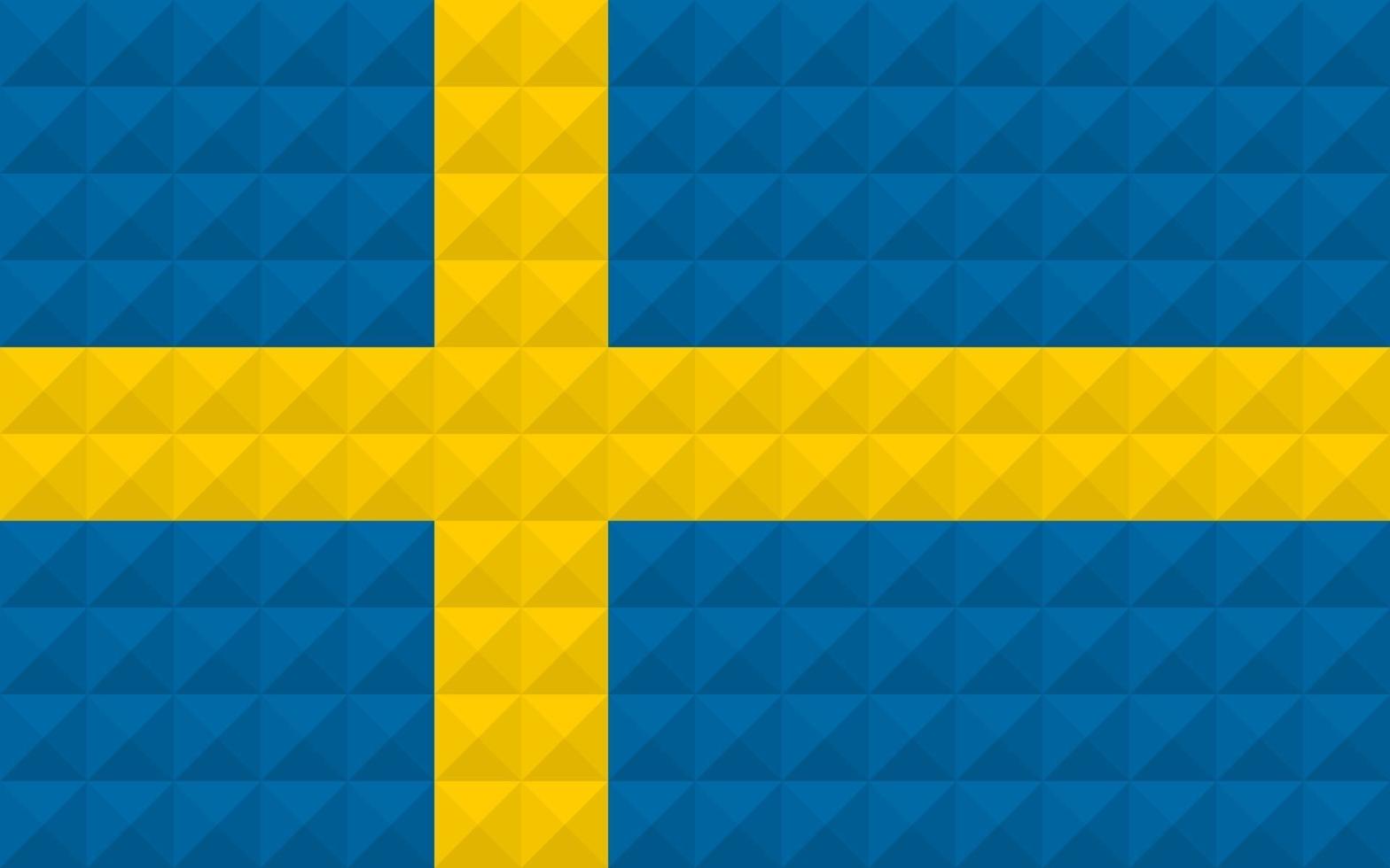 Artistic flag of Sweden with geometric wave concept art design vector