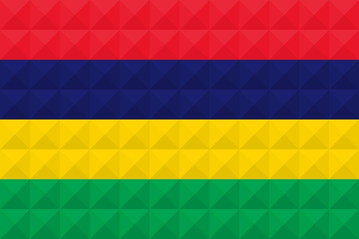 Artistic flag of Mauritius with geometric wave concept art design vector