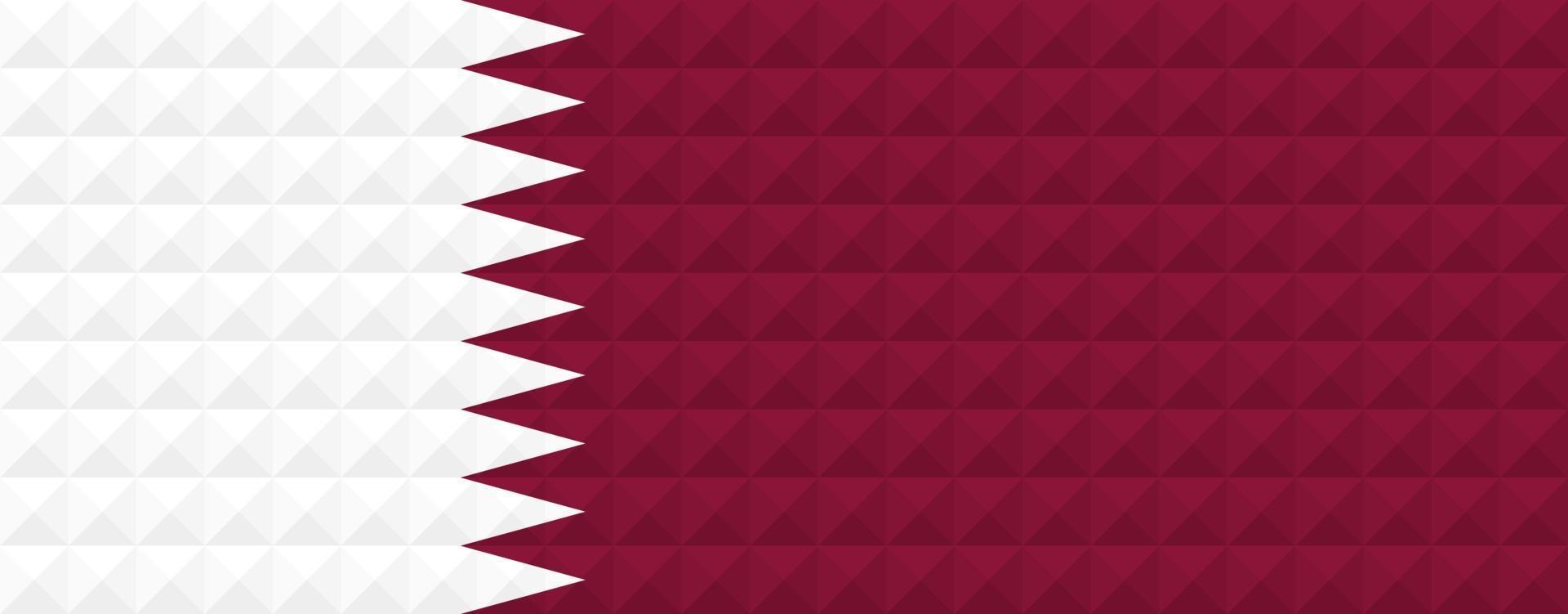 Artistic flag of Qatar with geometric wave concept art design vector