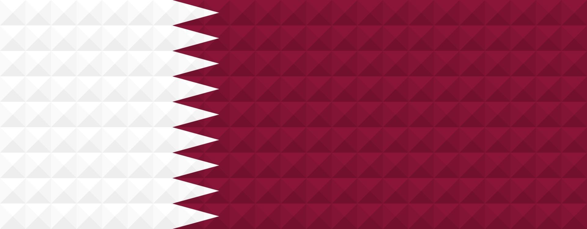 Artistic flag of Qatar with geometric wave concept art design vector