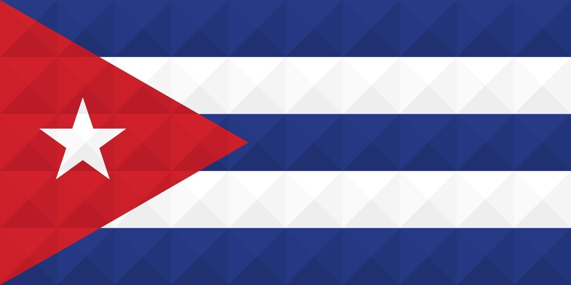 Artistic flag of Cuba with geometric wave concept art design vector