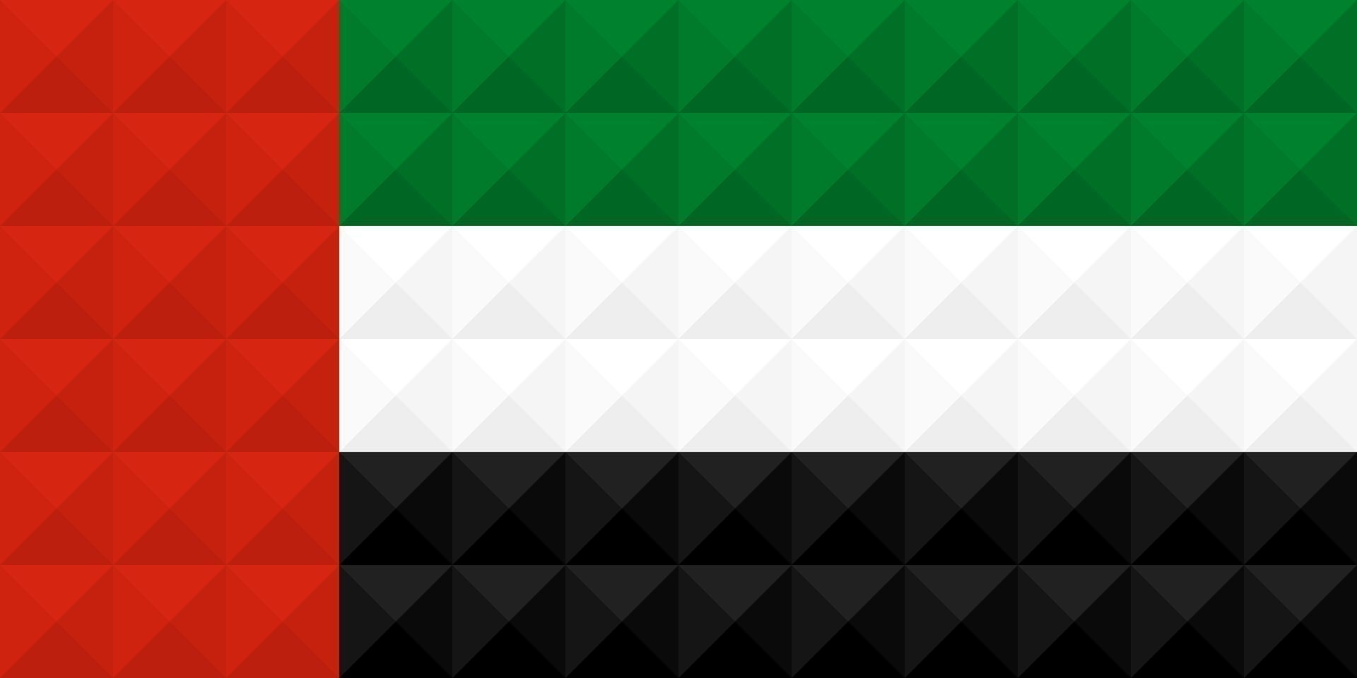 Artistic flag of United Arab Emirates with geometric wave concept art design vector