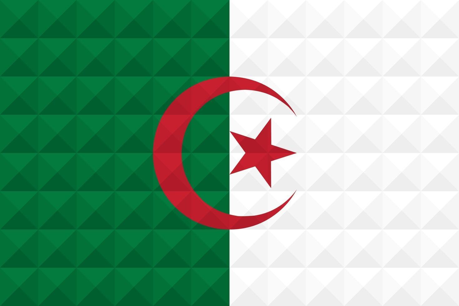 Artistic flag of Algeria with geometric wave concept art design vector