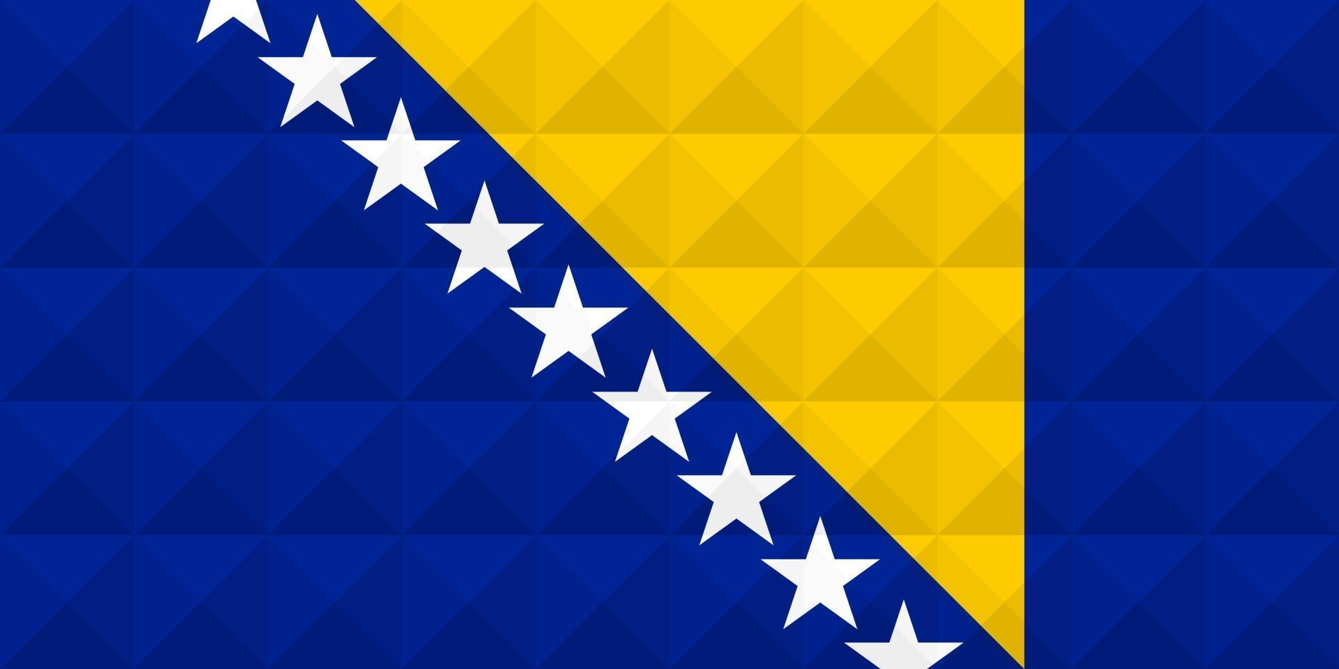 Artistic flag of Bosnia and Herzegovina with geometric wave concept art design vector