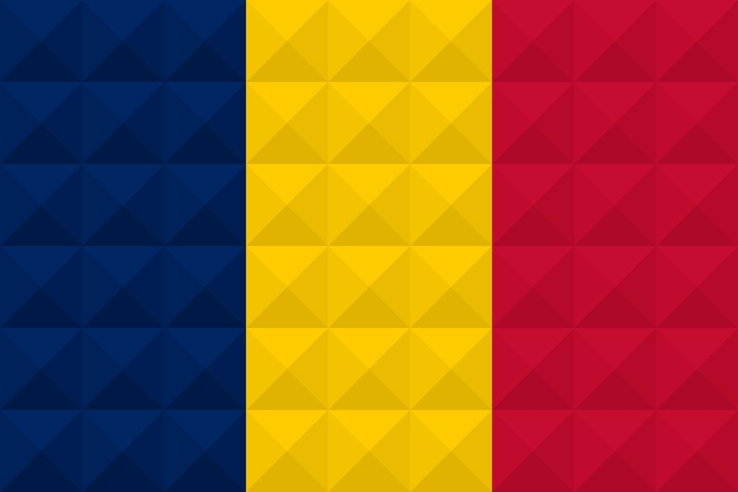 Artistic flag of Chad with geometric wave concept art design vector