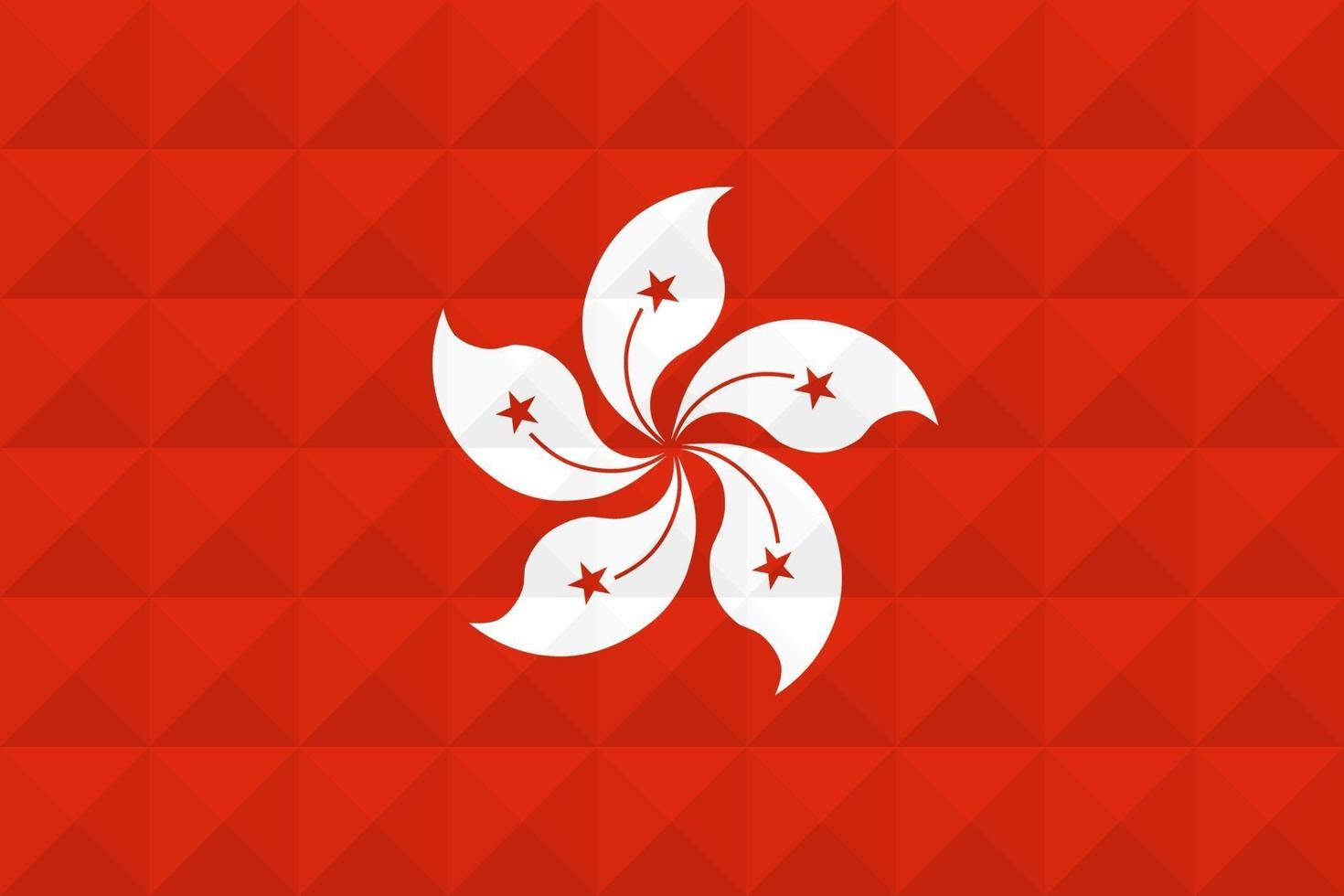 Artistic flag of Hong Kong with geometric wave concept art design vector