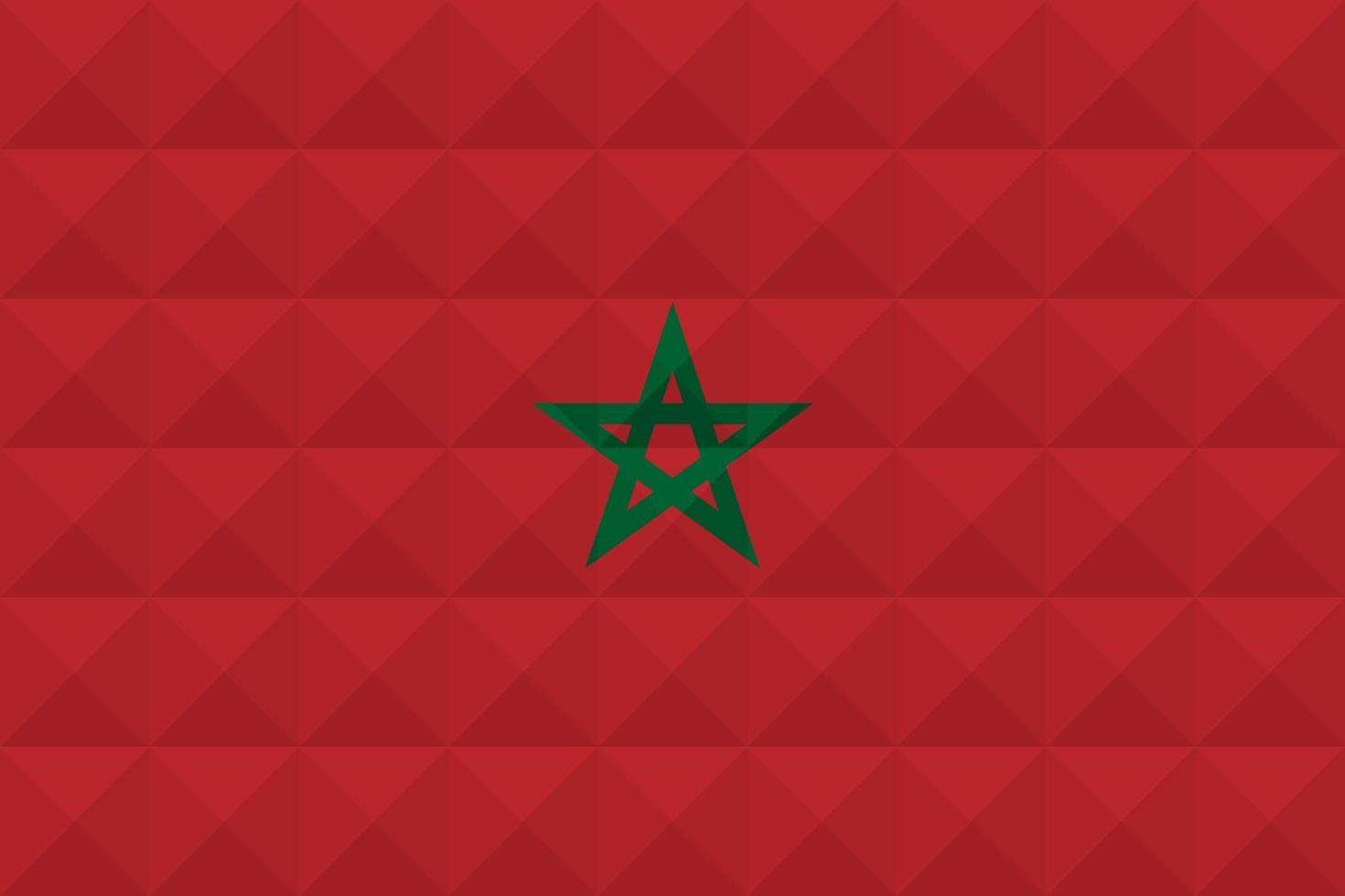 Artistic flag of Morocco with geometric wave concept art design vector