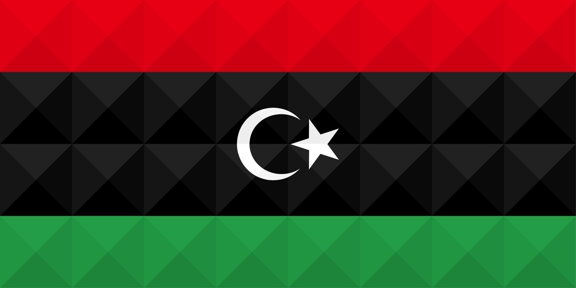 Artistic flag of Libya with geometric wave concept art design vector