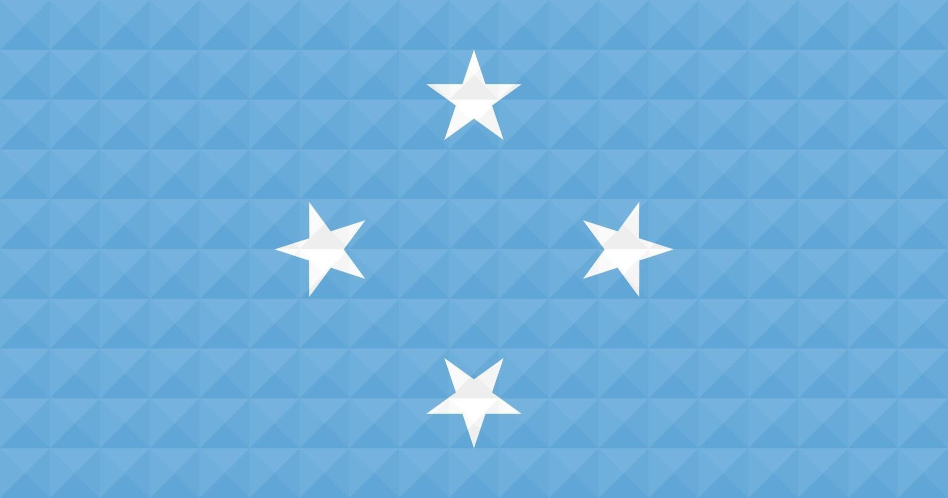 Artistic flag of Federated States of Micronesia with geometric wave concept art design vector