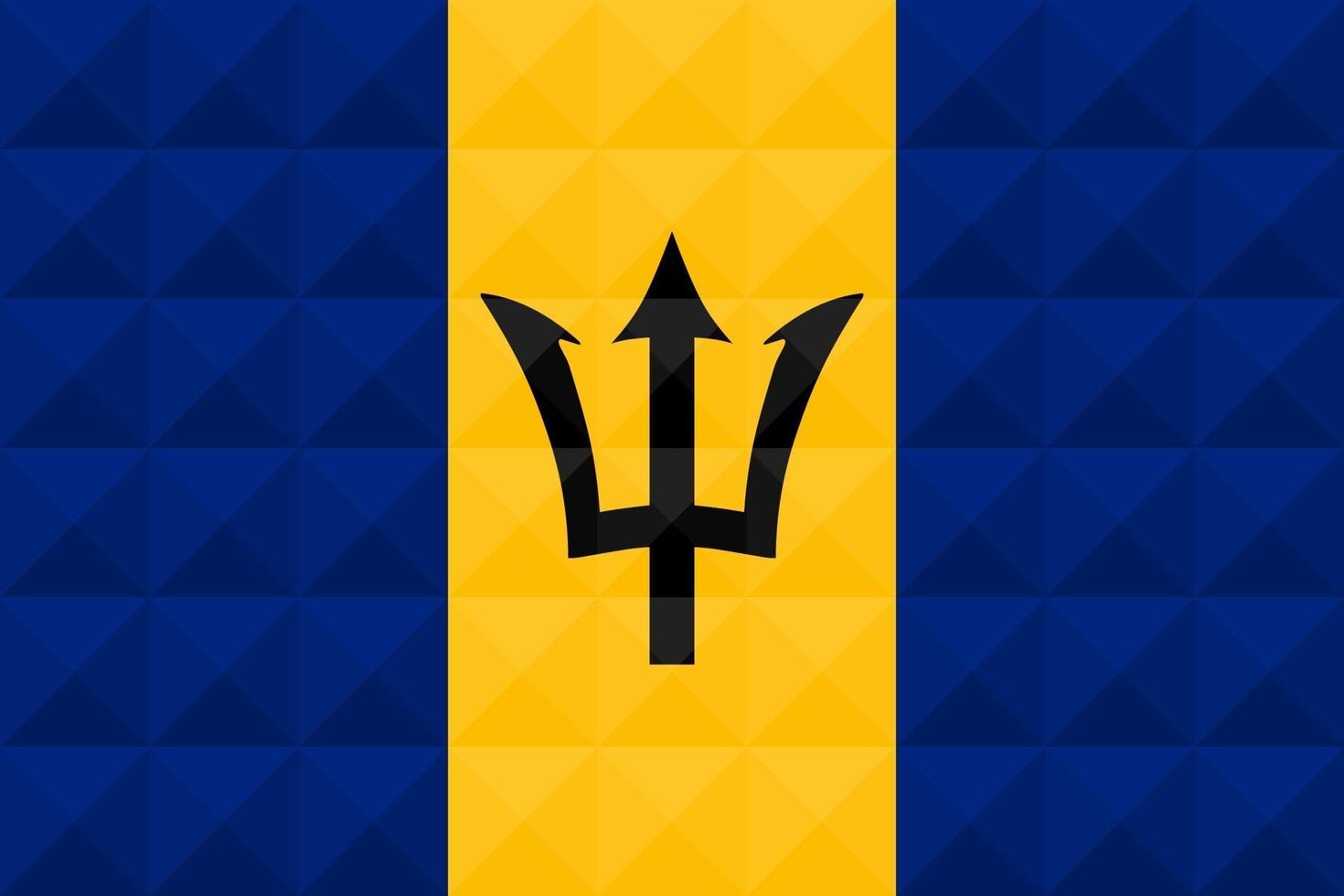 Artistic flag of Barbados with geometric wave concept art design vector