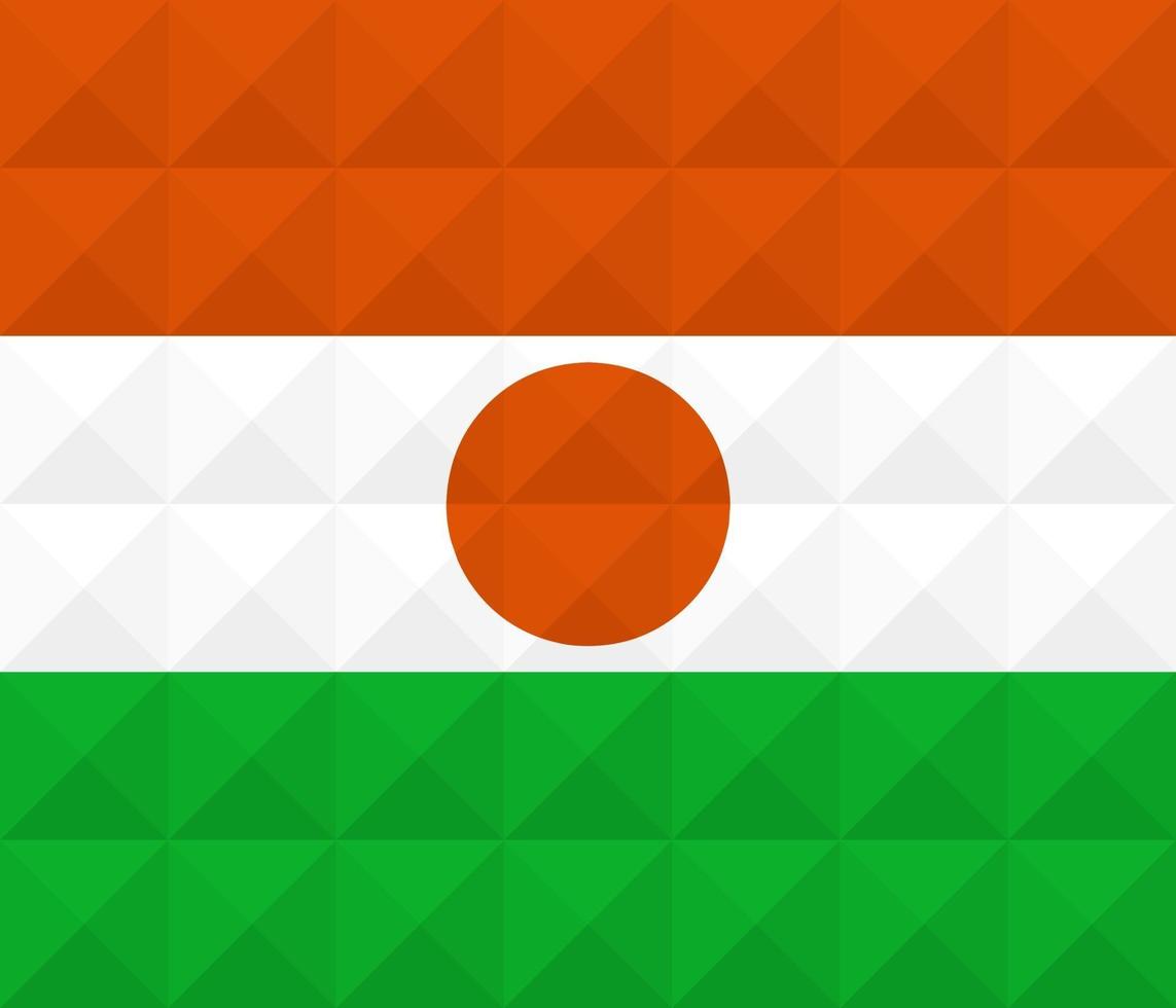 Artistic flag of Niger with geometric wave concept art design vector