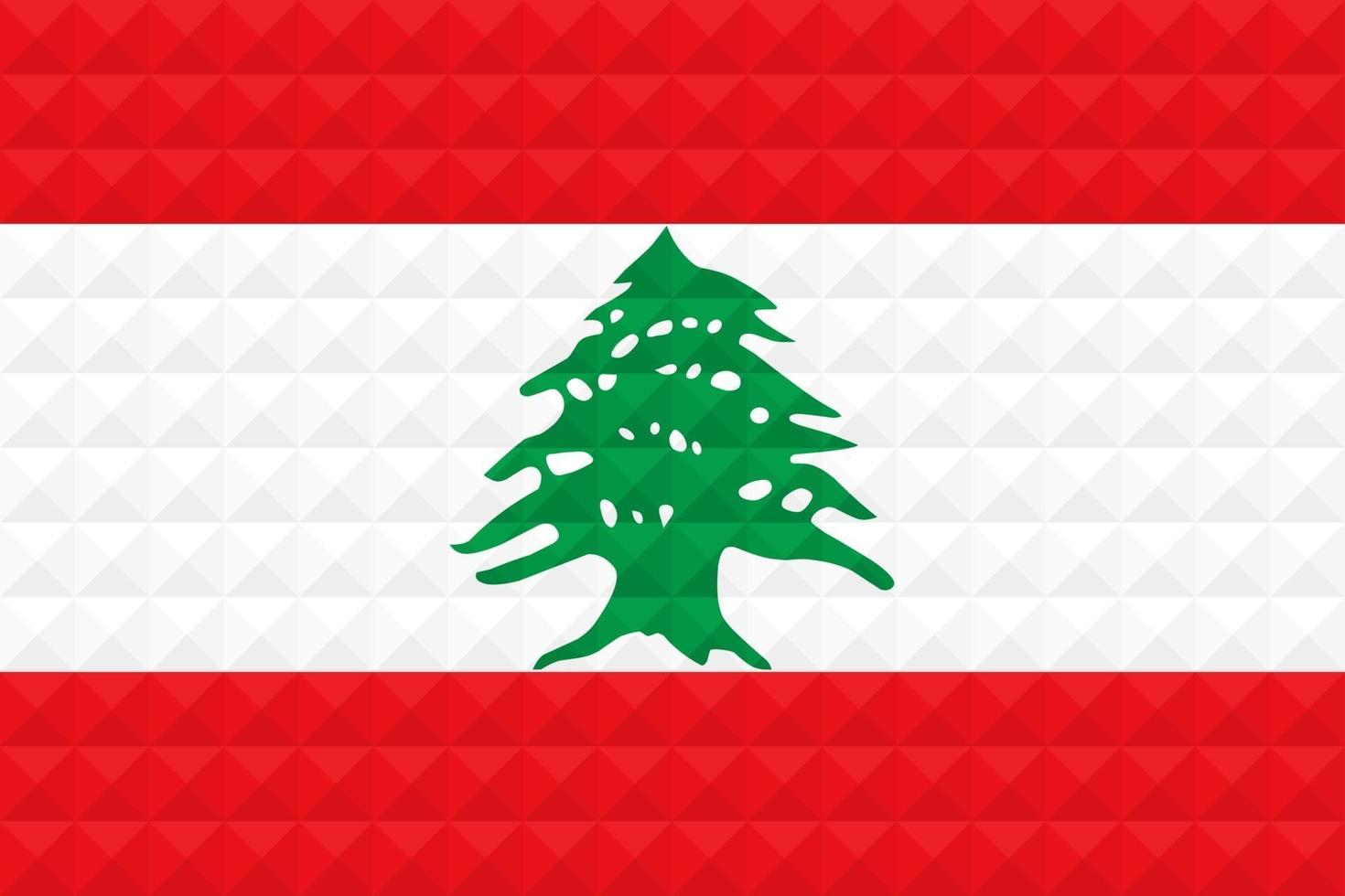 Artistic flag of Lebanon with geometric wave concept art design vector