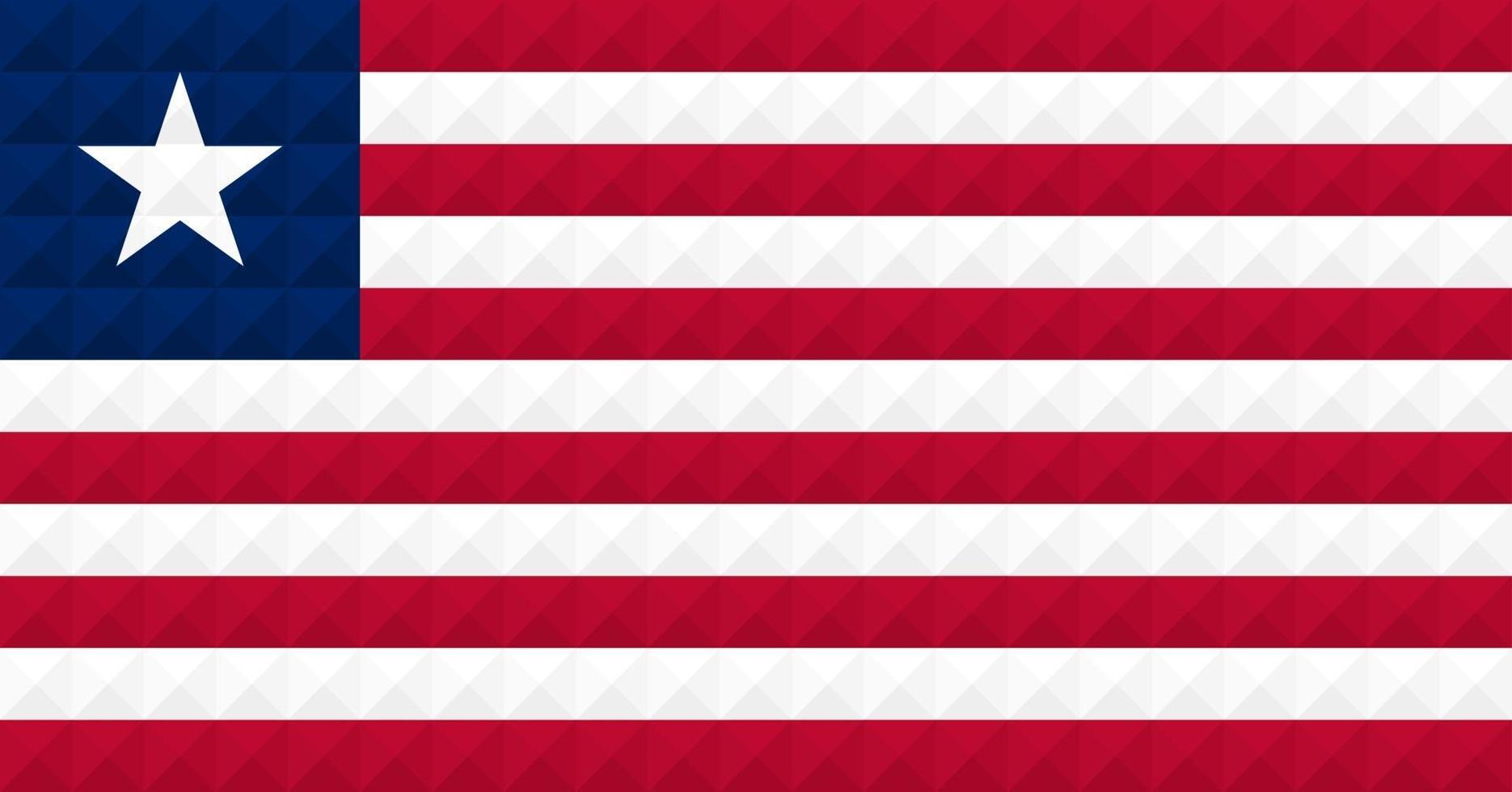 Artistic flag of Liberia with geometric wave concept art design vector