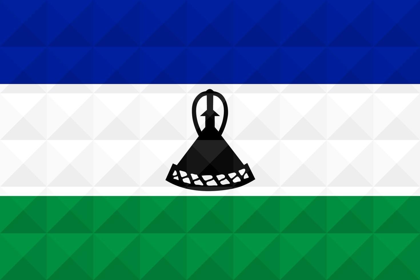 Artistic flag of Lesotho with geometric wave concept art design vector