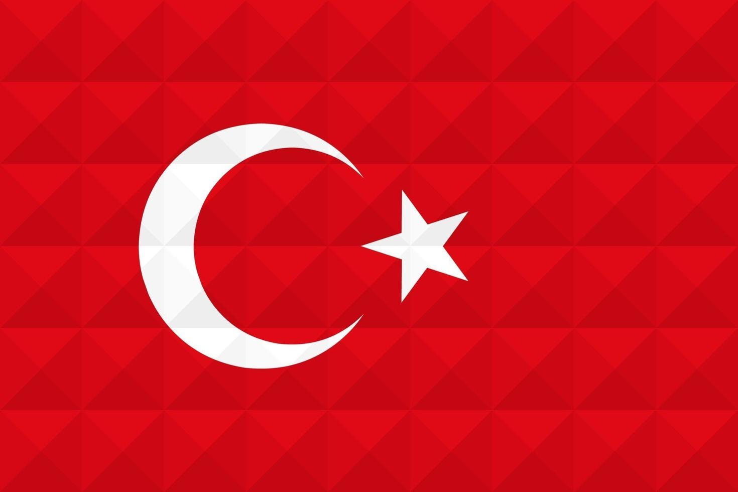 Artistic flag of Turkey with geometric wave concept art design vector