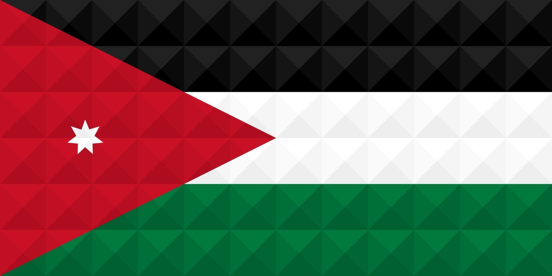 Artistic flag of Jordan with geometric wave concept art design vector