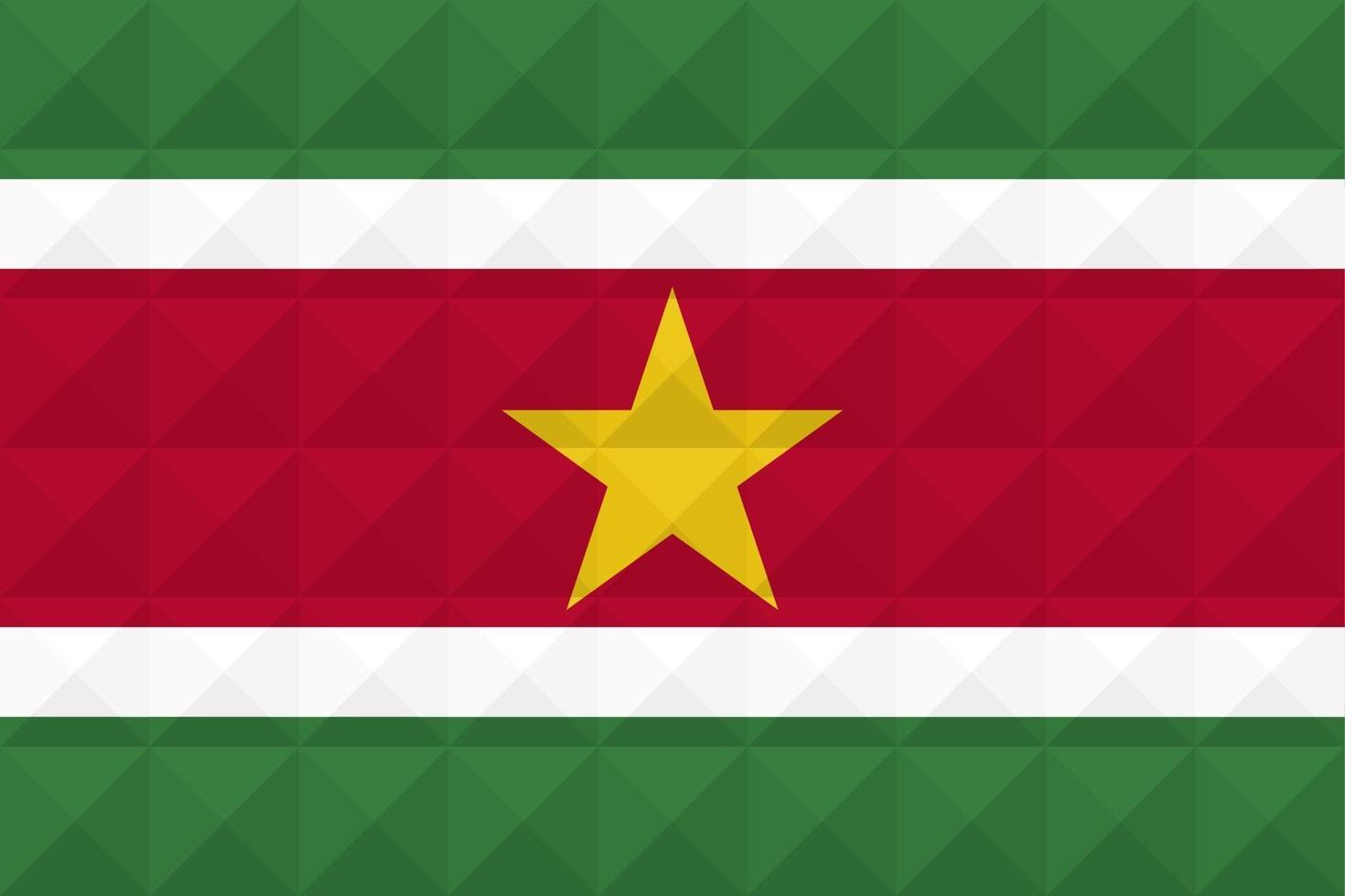 Artistic flag of Suriname with geometric wave concept art design vector